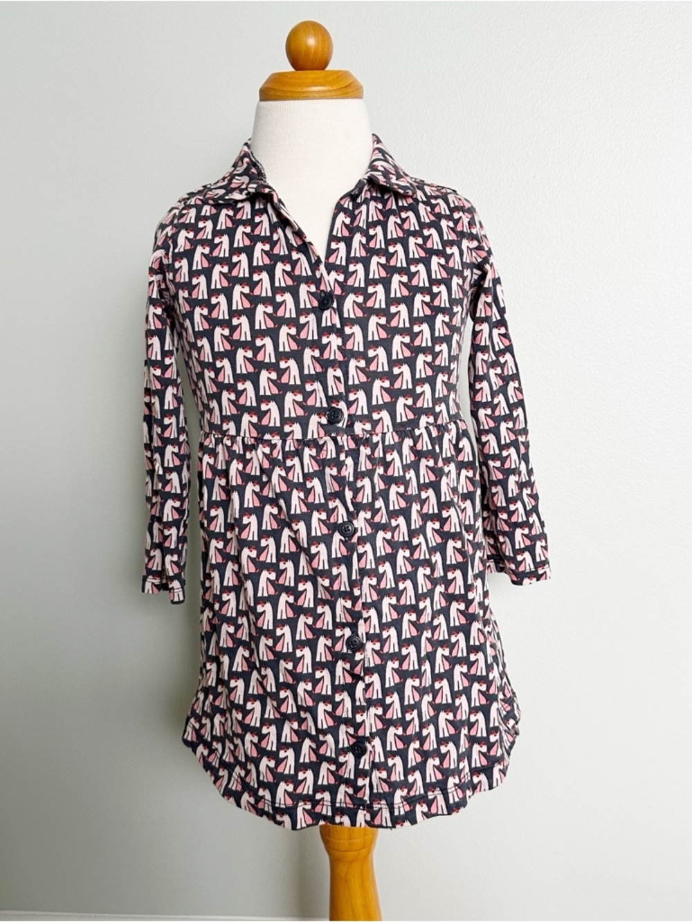 Tea Collection Scottie Dog Print Collared Shirt Dress
